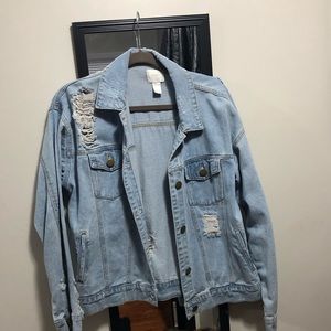 Distressed denim jacket